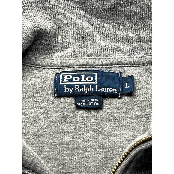 Polo by Ralph Lauren Men's long sleeve 1/4 zip collared gray sweater size Large - Picture 3 of 8